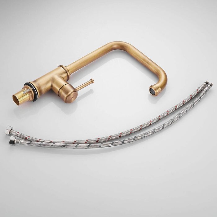 Кухонний змішувач з поворотним виливом 360° з античним покриттям з міді