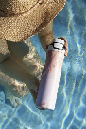 Contigo Autoseal Chill Stainless Steel Water Bottle with Autoseal Technology, Insulated Bottle Keeps Drinks Cold for Up to 28 Hours, Leak-Proof, BPA-Free, 720 ml (Rose Quartz)