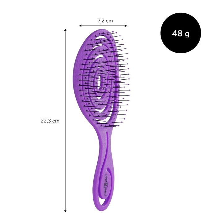 Щітка для волосся Chiara Ambra без заплутування - для жінок та чоловіків - розпушувач для кучерявого та довгого волосся - екологічна розпушувальна щітка, щітки для волосся - (слива)