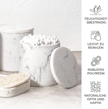 Набір для ванної кімнати ZCCZ – 6 предметів: органайзер для зубних щіток, дозатор мила, миска для косметики та ватних паличок. Елегантний декор з ефектом мармуру, білий колір для стильного оформлення ванної кімнати