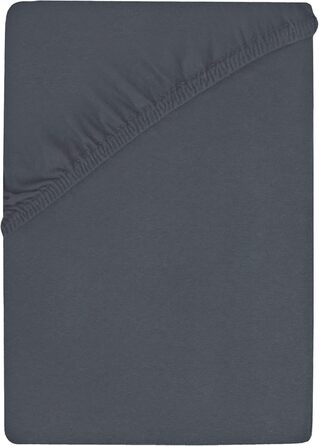 NatureMark Premium Box Spring Fitted Sheet 180 x 200 up to 200 x 220 cm - High Flange up to 40cm Mattress Height - Waterbed Fitted Sheet - Cotton with Elastane, Anthracite/Dark Grey