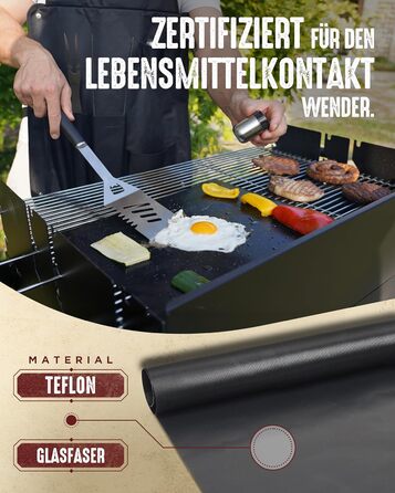 HORUS 23 Набір гриля з аксесуарами з нержавіючої сталі: щитківка, рукавиці для захисту від тепла, килимок для гриля - подарунок для чоловіків