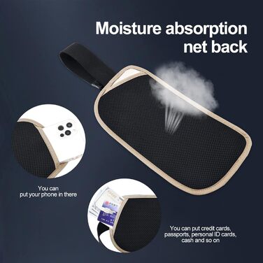 RFID-захисний пояс-сумка для чоловіків та жінок, для подорожей та бігу, чорний/бежевий, ширина пояса: 3.7 см