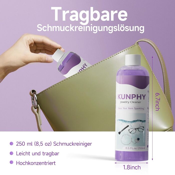 Ультразвукова очищувачка для окулярів та ювелірних виробів 350мл, 46 кГц, фіолетовий