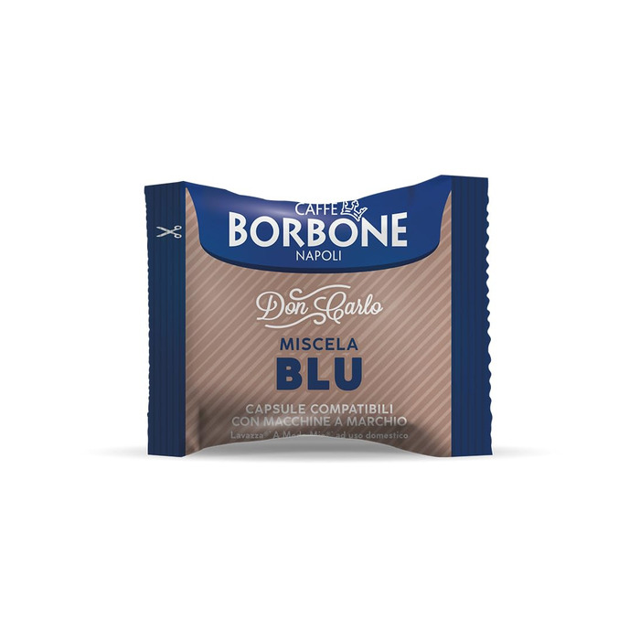 Капсульна кава Caffè Borbone Don Carlo Blaue Mischung (Синя суміш), сумісна з Lavazza A Modo Mio, 100 капсул для домашніх еспресомашин