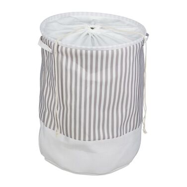 Relaxdays Fabric Laundry Basket with Stripes