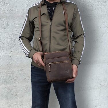 Чоловіча сумка через плече JOREY з натуральної шкіри - ідеальна для бізнесу, роботи та подорожей