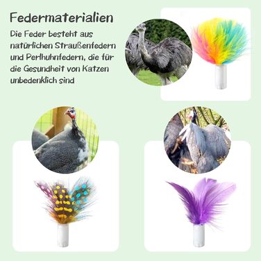 GoldenSun Cat Toy, Rechargeable, Interactive 4-in-1 Toy for Indoor Use, Hide-and-Seek Toy for Kittens, Whack-a-Mole Motion, Electronic Cat Toy for Exercise (Colorful Feathers)
