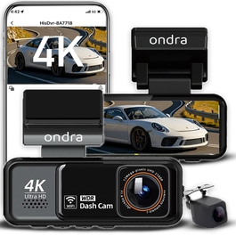 Автомобільний відеореєстратор 4K Ultra HD з GPS, Wi-Fi та камерою заднього виду
