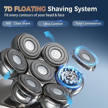 Машинка для гоління голови OSDUE чоловіча, водонепроникна, акумуляторна Type-C, для гладкої голови, магнітна, легка в очищенні, 60 хв роботи