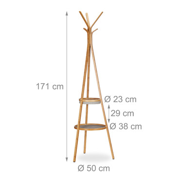 Relaxdays Bamboo Wardrobe with Shelves