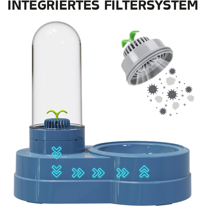 Автоматичний поїльник для котів та собак, 580 мл. Фонтанчик для тварин з фільтром. Підходить для малих собак, котів, кроликів та інших дрібних тварин (Блакитний)