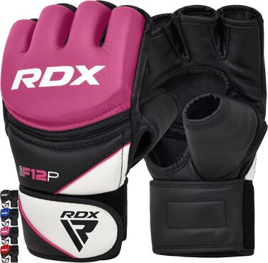 Боксерські рукавички RDX Profi MMA для тренувань, спарингу та кикбоксингу. Шкіра Maya Hide, захищені, чоловічі/жіночі, рожеві, розмір M