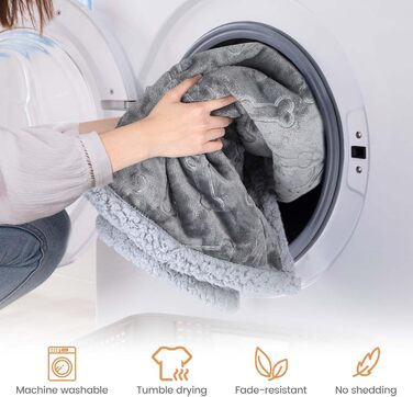 Водонепроникний коврик для собак PETTOM, 145 x 127 см, Sherpa Fleece, захист дивану, сірий