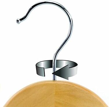 Дерев'яні вішалки для одягу Hangerworld, 10 шт., з антиковзним вигином для штанів та поворотним гачком 360°, ширина 45 см, для сорочок, блузок, светрів, курток та штанів/спідниць