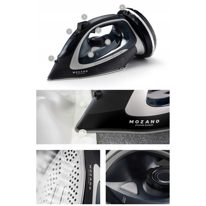 Бездротова праска Mozano Ultimate Smooth 2600 Вт з керамічною підошвою