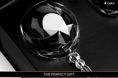 GDLF® Gin Glass Set made of high-quality crystal - Handcrafted - 2 Gin Tonic glasses & double-sided bar measure Black, Aperol spritz glasses, cocktail glasses, Made in Italy