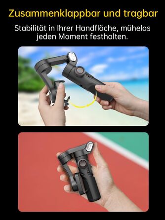 Гімбал AOCHUAN для смартфона з 3 осями стабілізації, RGB-підсвічуванням, трекінгом обличчя та регульованим кільцем фокусування. Підходить для iPhone/Android. Ідеальний для зйомки Vlog та створення контенту.