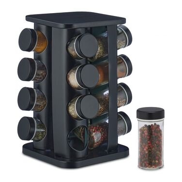 Relaxdays Spice Carousel with 16 Spice Jars