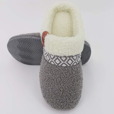 Жіночі домашні тапочки ofoot Fuzzy House: теплі, зручні шкарпетки з м'яким флісом та підошвою з гуми (42/43 EU, сірі)