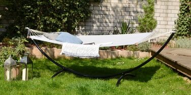AMANKA XXL підвісний гамак 200x120 см для двох, сірий (бежевий), міцна тканина
