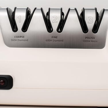 Електричний точило для ножів Messerschärfer – 2-ступенева система шліфування, для кухонних та керамічних ножів, з кутозапобіжником, професійний