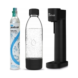 Сифон для води Dafi PushAir (чорний) + балон CO2 + пляшка для газування 0,7 л