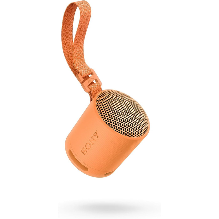 Портативна Bluetooth колонка Sony SRS-XB100 помаранчевого кольору: вологозахист IP67, до 16 год роботи, з ремінцем