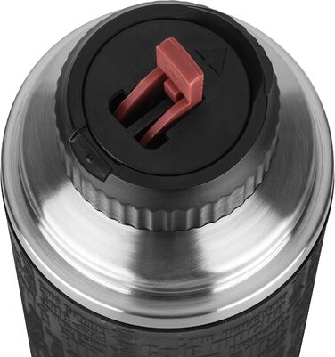 Emsa Senator Insulated Flask 515714 | Capacity: 1.0 L | 100 percent leak-proof | Silicone seal | Safe Loc closure | 12h hot or 24h cold | Black