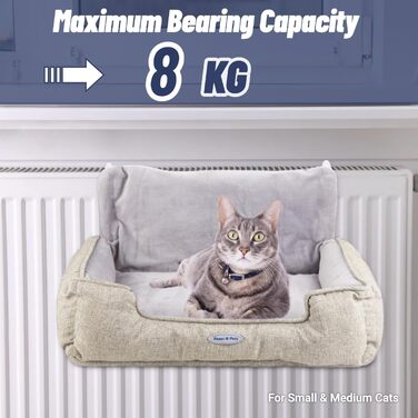 Килимок для котів на батарею Happi N Pets, лежанка для котів, підвісна, бежевий, 55x34x27 см