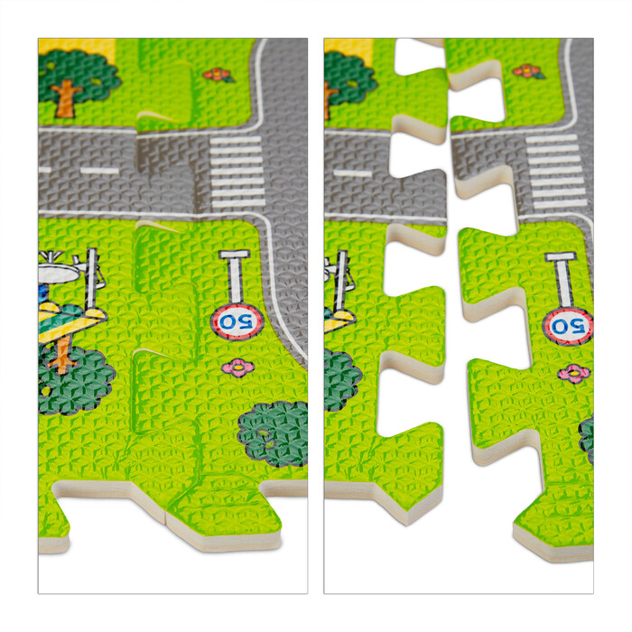 Relaxdays Puzzle Mat Road with Animals