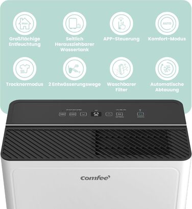 Зволожувач повітря Comfee 30л/24г, для квартири, ванної кімнати та підвалу, з таймером, 3л бак, MDDP-30DEN7