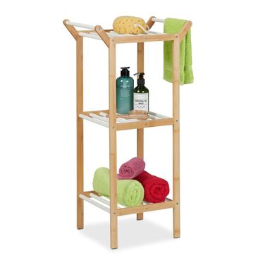 Relaxdays Bathroom Shelf with Towel Holder