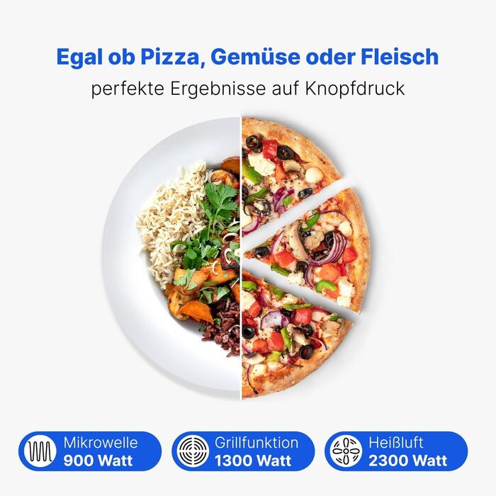 Вбудована мікрохвильова піч Bomann з грилем та конвекцією | 60 см | 900 Вт | 25 л | MWG 3001 H EB inox (Чорний)