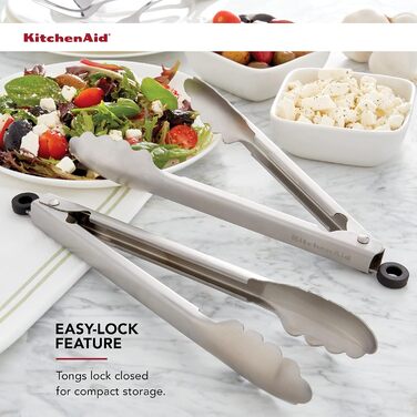 KitchenAid Universal Kitchen Tongs, Stainless Steel, 2-Piece