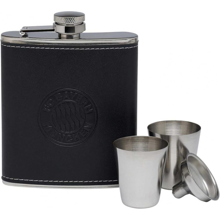 Набір фляга FC Bayern München з подарунковою коробкою, 2 чашки та воронка, 200 мл, нержавіюча сталь