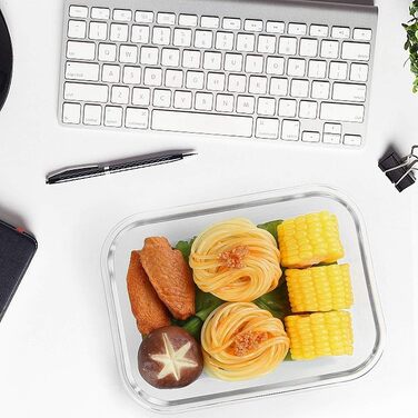 Набір скляних контейнерів для зберігання їжі MCIRCO 1040 мл (5 шт.) з герметичним силіконовим кільцем | Контейнери для їжі, Meal Prep