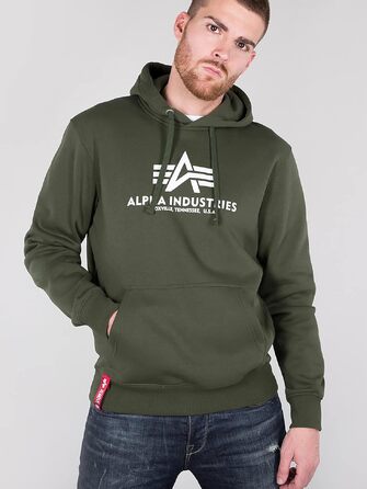 Чоловічий базовий худі Alpha Industries з капюшоном, темно-зелений, розмір S