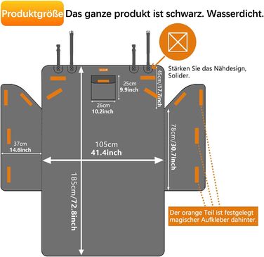 Захист для багажника автомобіля Alfheim для собак - водовідштовхуючий та легкий у догляді - універсальний. Чорний килимок для багажника з захистом краю вантажного отвору.