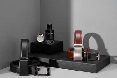 Чоловічий шкіряний ремінь з пряжкою-рапелем, великий та тонкий, регульований (110см/28'-36' та 165см/52'-60' розмір), 2 шт.