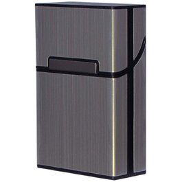 Елегантне шкіряне екіпаж для сигарет на 20 шт. з магнітною застібкою (сірий)