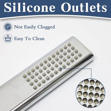 Delnet Classic High-Pressure Showerhead, Chrome, Traditional Telephone Style, Handheld Showerhead and 1.5m Hose (Modern, Polished Chrome)