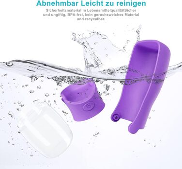 Водяна пляшка для собак на прогулянку 350мл/570мл. Водяна пляшка для цуценят, маленьких, середніх та великих собак. Зручна водяна пляшка для собак, щоб пити в дорозі (Lila)
