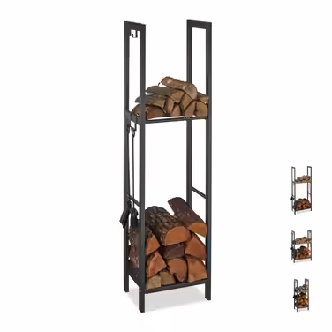 Relaxdays Firewood Rack with 2 Shelves