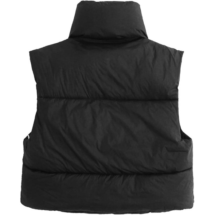 Жіноча жилетка Geagodelia: коротка, без рукавів, з утеплювачем, стильна, легка, чорна. Ідеальна для осені та зими.