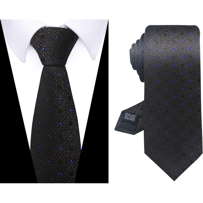 Набір краваток для чоловіків, ткані, жаккард, 6 шт. (темні крапки)