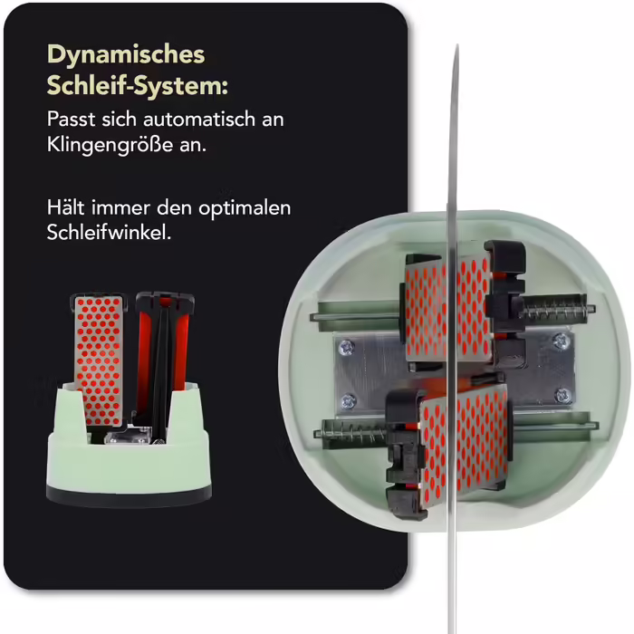 DMT SimpleSharp Diamond Knife Sharpener Mint, knife sharpener for razor-sharp blades with an optimal sharpening angle, sharpens both sides with diamond sharpening stones, DMT-20003 Mint