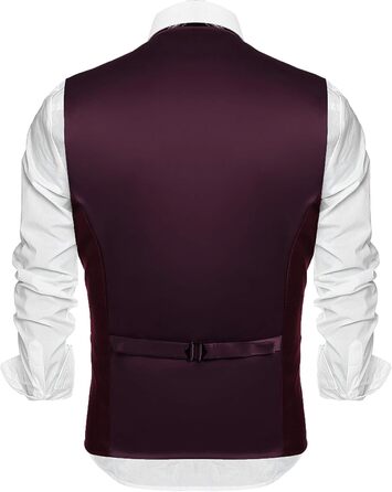 COOFANDY Жилет чоловічий під костюм, V-подібний виріз, формальний, для весілля, класичний, приталений, елегантний, для бізнесу, для вечірки (M, Бордовий)