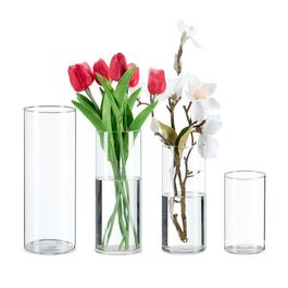 Relaxdays Glass Vase Set - 4 Sizes