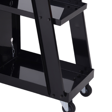 DURHAND Welding Cart Welding Equipment Cart with 3 Shelves and Safety Chain, Gas Cylinder Cart in Black 71x39x70 cm for Workshop